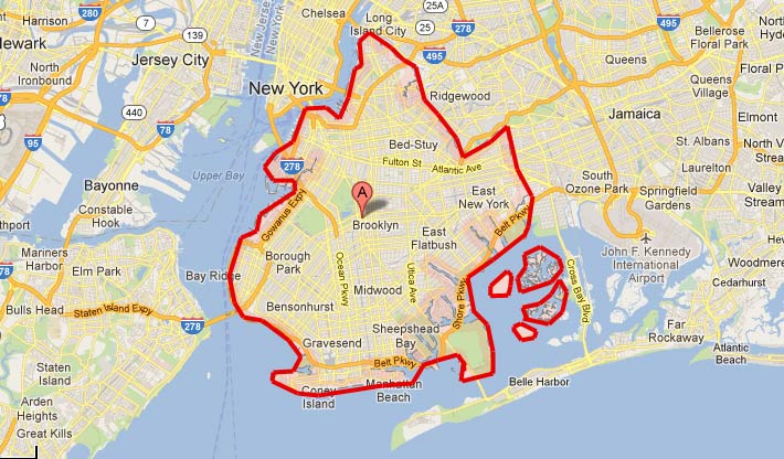 Карта Бруклина
