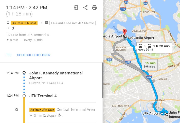 Поезд из аэропорта имени Джона Кеннеди до Ла Гуардия