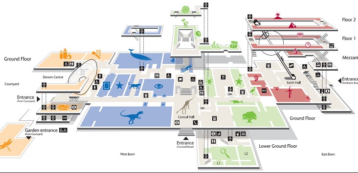 План схема музея естествознания в Нью-Йорке