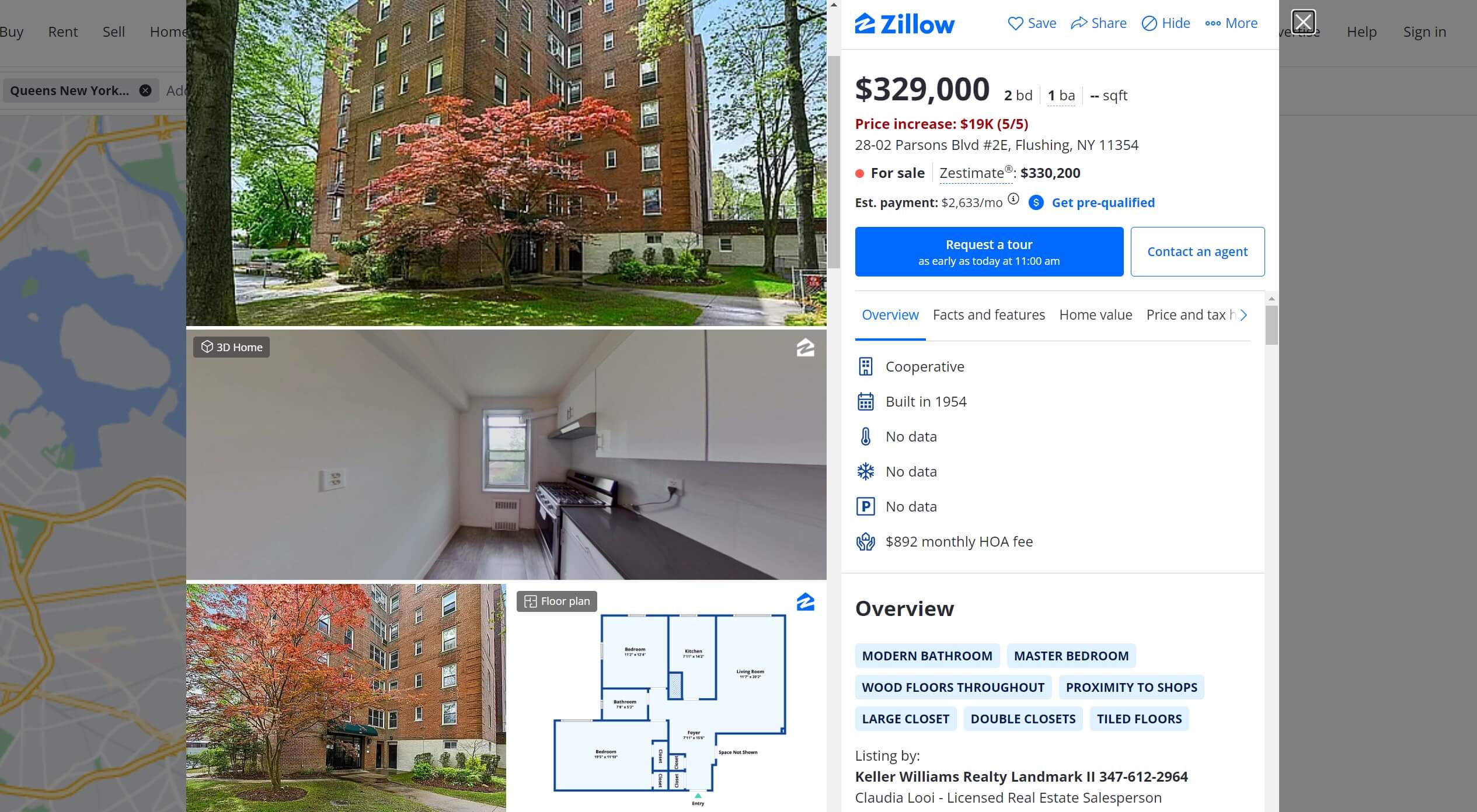 Пример цены квартиры в Нью-Йорке